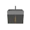 Castello Usa Amazon 24-inch Black Vanity Set with Gray Top and Gold Handles CB-MC-24BLK-GLD-2056-GR - alternate 8